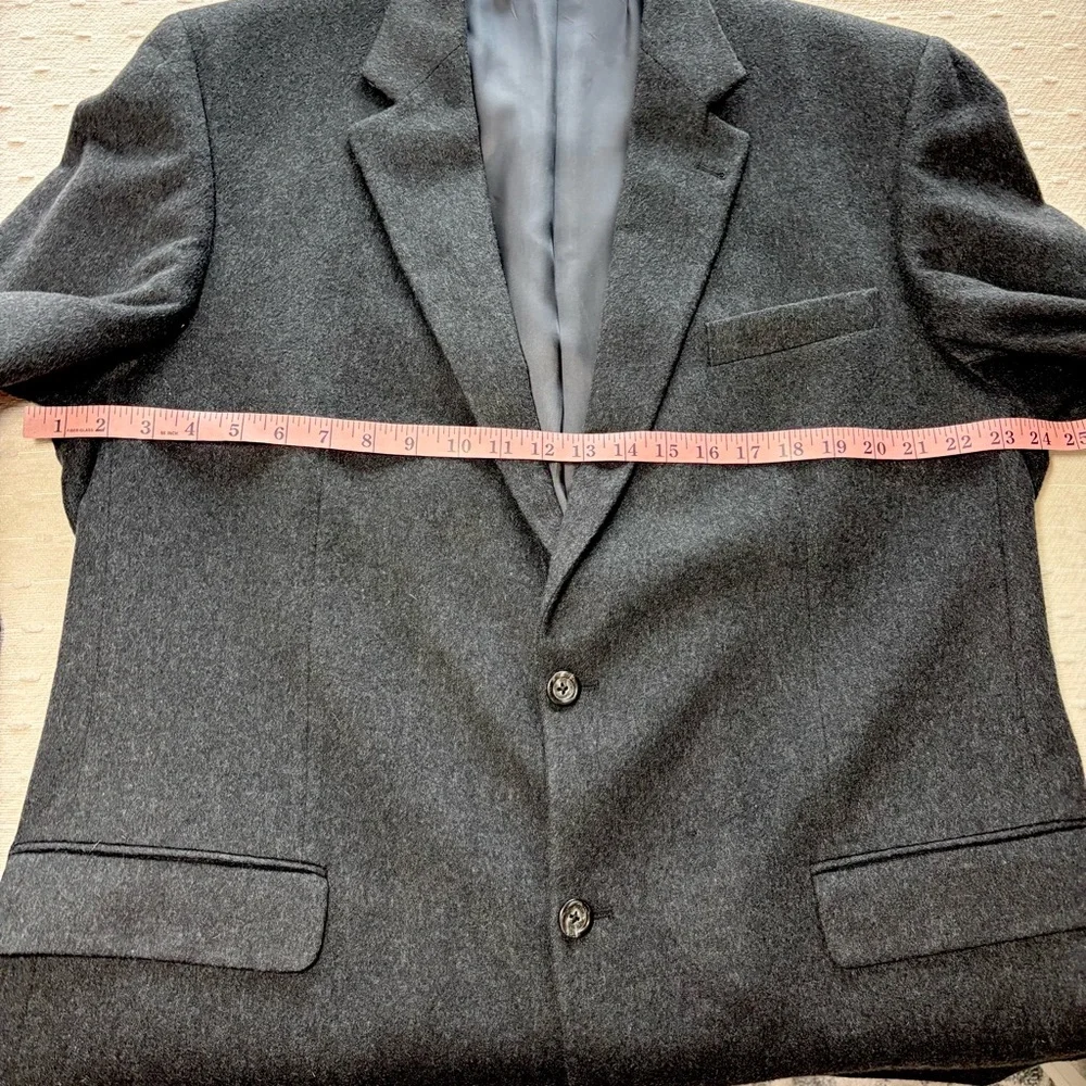 Pavone Cashmere Jacket Mens‎ 46L Cashmere Black Blazer Sport Coat Classic